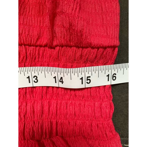 Michael Kors Geranium Orange Red Smocked Square Neck Maxi Dress Size L NWT - Picture 7 of 11